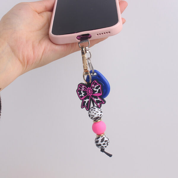 oly-f68a90f01ddadc20a574bf668745d546 Wholesale Silicone Keychain with Denim Style Bow Fashion Accessory for Bags Keys Gifts