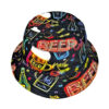 Wholesale Double Sided Beer Print Bucket Hat Sun Protection Casual Fashion Accessory