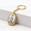 Wholesale Trendy Cross Crown Roman Numerals Alloy Keychain Bag Charm, Silver Fashion Accessory for Women, Boutique Gift