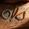 oly-f6c2fb6577b2b2e65ea00f87dd2352fb Wholesale Retro Turquoise Cactus Pendant Bracelet Set Bohemian Jewelry Accessory Gift