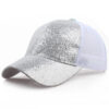Wholesale Glitter Mesh Baseball Cap Ponytail Hat Summer Sunshade Everyday Trendy