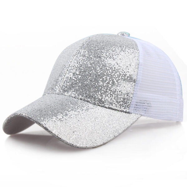 Wholesale Glitter Mesh Baseball Cap Ponytail Hat Summer Sunshade Everyday Trendy