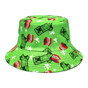 Wholesale My World Pattern Printed Bucket Hat Stylish Game Sun Hat for Women