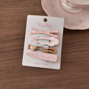 3# pink fork white wave dot-4pcs
