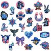 Wholesale Embroidered Iron On Patches Western Cowgirl Skull Design 24pcs Set DIY Fashion Accessory
