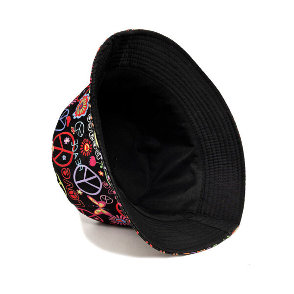 oly-f6f736641d7faa962e24e92b1f443373 Wholesale Peace Pattern Reversible Bucket Hat Stylish Sun Protection Hat for Casual Summer