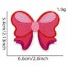 Wholesale Polyester Thread Embroidered Iron-On Patches Pink Cartoon Bow Flower Decorative Craft Sewing Accessories Gift Resale