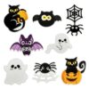 Wholesale Halloween Polyester Cloth Patches Pumpkin Bat Ghost Spider - Decorative Accent for Party Favors Boutique Resale