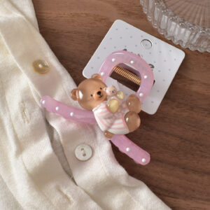 #11 Pink Pajama Bear Claw Clip - 8cm