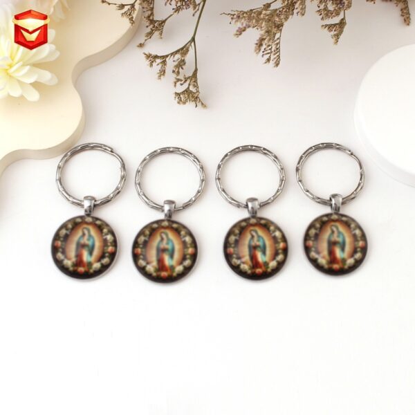 Wholesale Stylish 3D Flower Keychain Zinc Alloy Key Ring Gift Accessory