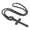 oly-f7755fafed3bbc66394e8e2aca0a9221 Wholesale Punk Style Wooden Bead Cross Necklace Dark Fashion Jewelry Accessory