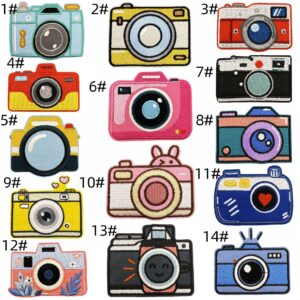 Cartoon camera cloth sticker set 14 pieces