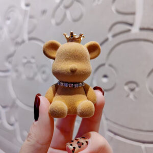 Flocked crown violent bear (single doll) brown