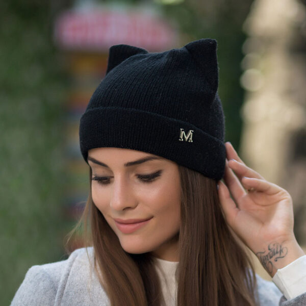 Wholesale Wool Knitted Hat with Cat Ears for Women   Winter Warm Fashion Accessory