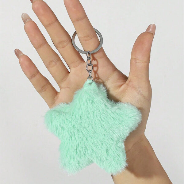 oly-f7bbe8ca7ee4ed7fdec7b665515bccc7 Wholesale Chic White Plush Star Keychain Bag Charm Decorative Accessory for Boutique Resale