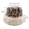 Wholesale Faux Mink Retro Leopard Print Bucket Hat Warm Ear Cover Winter Fashion Accessory