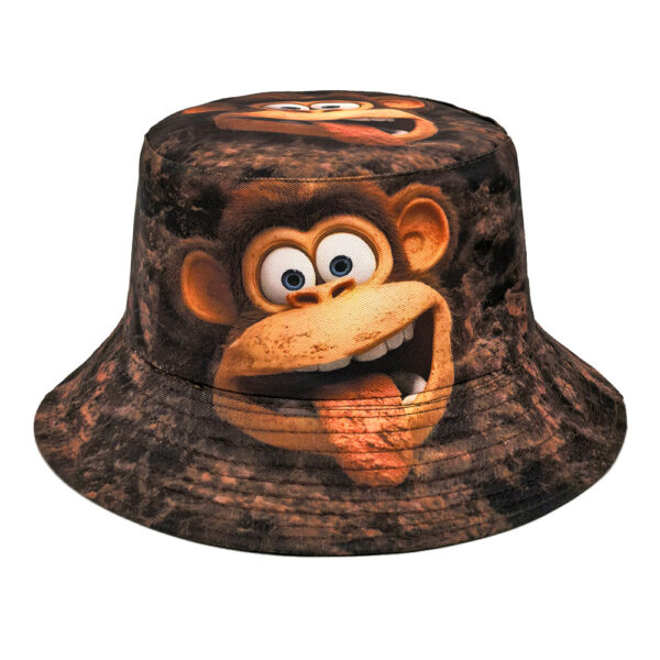 Wholesale Reversible Monkey Print Bucket Hat Trendy Sun Protection for Outdoor Beach Travel Resale Accessory