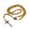 oly-f7cf939165ef8130544bde5b429aa0f1 Wholesale Handmade Wood Cross Rosary Necklace Coffee Beads Fashion Accessory Gift