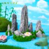 Wholesale Chinese Style Miniature Resin Landscape Ornament with Simulated Waterfall and Moss, DIY Garden Decor Accessory for Home Decor Resale