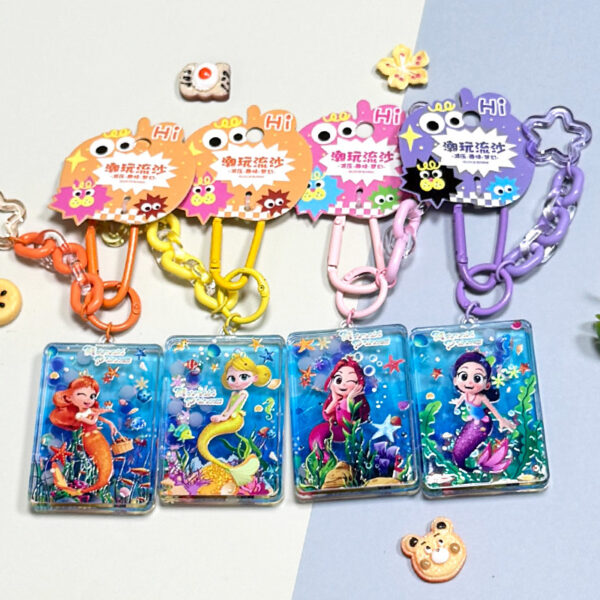 oly-f7d86501dae5924f4f279b3b7ed176de Wholesale Acrylic Oil-Infused Mermaid Card Keychain Bag Charm Car Key Accessory Gift