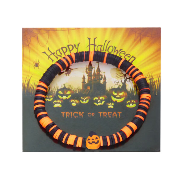 oly-f7de1cc8f4be575f58c80e15a6f933da Wholesale Halloween Ghost Pumpkin Soft Clay Bracelet Fashion Jewelry Accessory for Party Gift