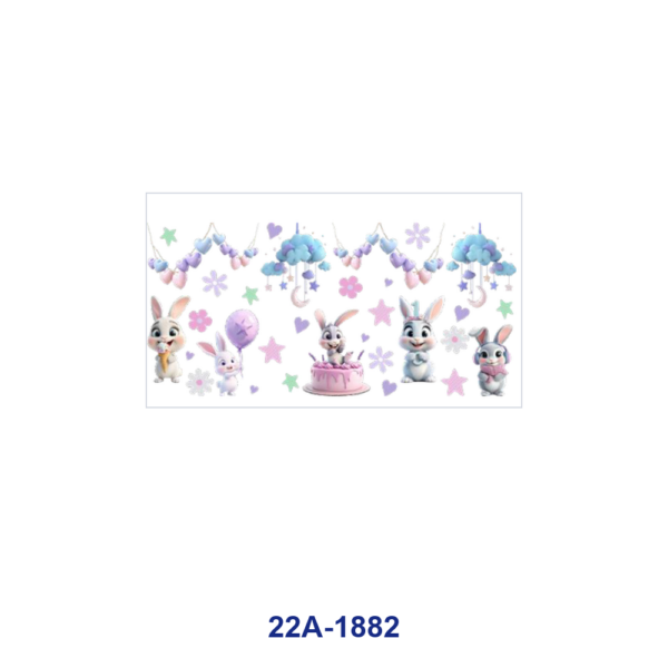 oly-f7f743d82e0604c5bda8395cf7a0b557 Wholesale 5pcs Spring Pastel Cute Cartoon Rabbit Figure Lavender Flower Leaf Cloud Hot Air Balloon Mixed Decor Prints 16oz Cup UV DTF Wraps