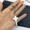 Wholesale Zinc Alloy Silver 3D Cross Keychain Pendant Vintage Punk Bag Charm