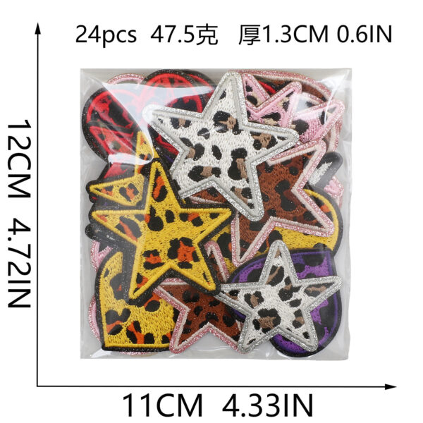 oly-f803752c57452c9f82934d4a9ee3720a Wholesale Embroidered Leather Patches - Love Heart, Star & Leopard Print - Trendy Clothing Decor Accent for Crafting or Gift