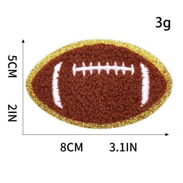 oly-f813dfae1bd24d28c036dc8fb65e2ef3 Wholesale Fashion Yellow Round Softball Chenille Embroidered Patch DIY Fabric Applique, Boutique Craft Supply