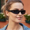 Wholesale Retro Hip Hop Ring Sunglasses Black Grey Lenses Outdoor Driving Fashion Accessory