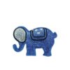 Wholesale Light Blue Flannel Elephant Keychain with Rhinestone Tassel Boutique Resale Fashion Accessory