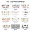 Wholesale 8pcs Back To School Teacher Stationery Print 3oz Cup Stickers Wrap OLY Exclusive