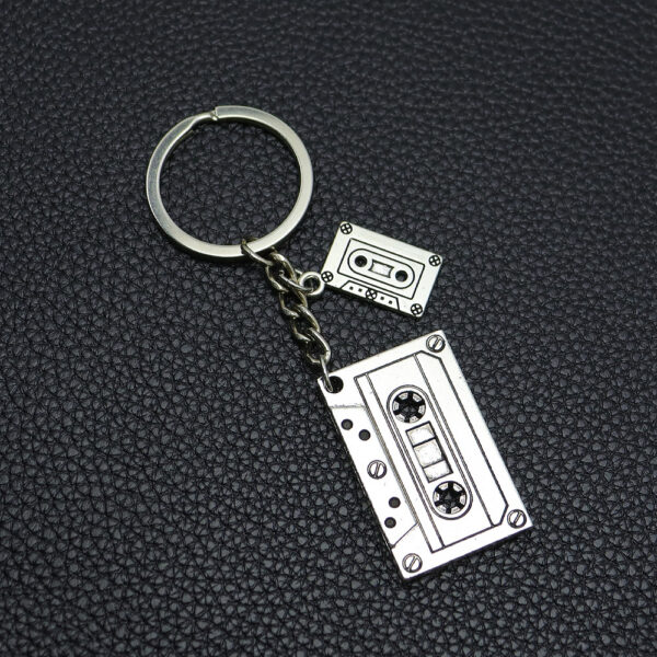 Wholesale Retro Cassette Tape Keychain Pendant Zinc Alloy Car Key Accessory