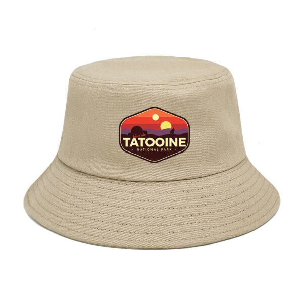 Wholesale Trendy Sunrise Print Fisherman Hat Unisex Sun Protection Outdoor Dome Hat Short Brim Black Resale Accessory