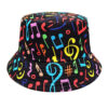 oly-f8bce9ec48b8d96de34c7d03bac96c19 Wholesale Musical Note Pattern Bucket Hat Retro Sun Protection Unisex Double Sided Wear