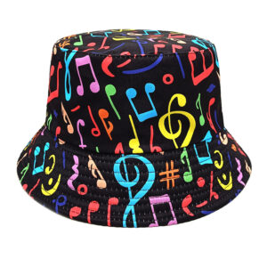 oly-f8bce9ec48b8d96de34c7d03bac96c19 Wholesale Musical Note Pattern Bucket Hat Retro Sun Protection Unisex Double Sided Wear