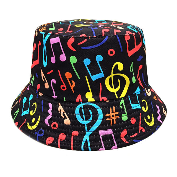 oly-f8bce9ec48b8d96de34c7d03bac96c19 Wholesale Musical Note Pattern Bucket Hat Retro Sun Protection Unisex Double Sided Wear