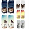 oly-f8c9264dfe4800580b83c43596ccfac7 Wholesale Harajuku 3D Cat Print Ankle Socks Polyester Cotton Breathable Casual