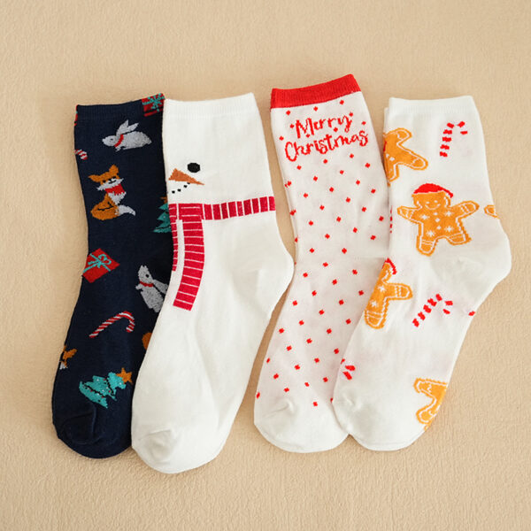 Wholesale Party Cartoon Christmas Socks Elk Pattern Mid Calf Unisex Winter Resale