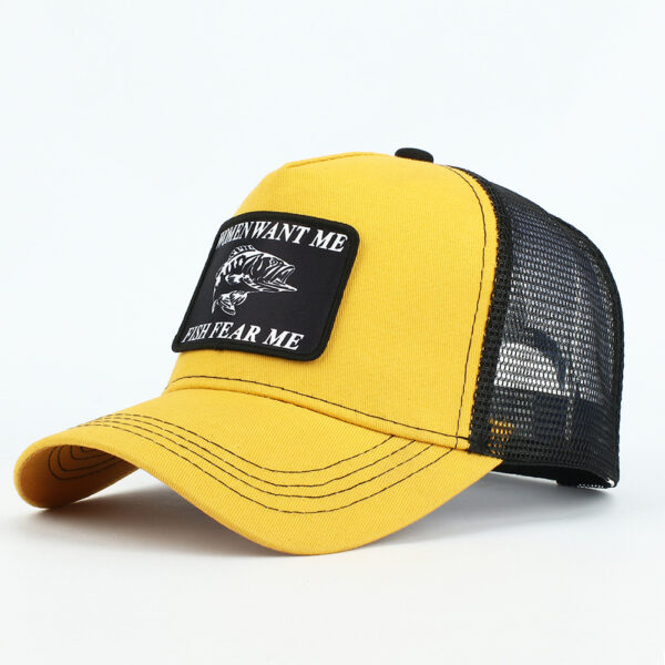 oly-f8f3e92a610ade694a35e7ac2268d903 Wholesale All Black Breathable Baseball Cap with Tropical Fish Print Retro Style Adjustable Summer Hat
