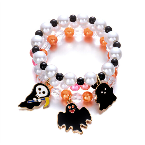 oly-f8f4f267116ce13c20906506d4154c0f Wholesale Alloy Halloween Bracelet Set with Pumpkin Ghost Charms Trendy Festival Gift