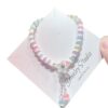 Wholesale Red Cat Eye Glass Flower Bracelet Trendy Women's Jewelry for Boutique Resale