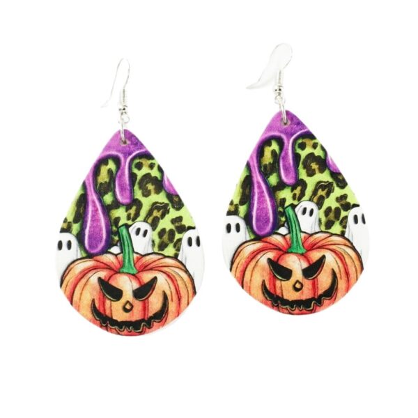 oly-f907c8f084833810e149e0cc4101a79c Wholesale Acrylic Halloween Ghost Pumpkin Earrings Trendy Cartoon Ear Studs for Party and Everyday Wear