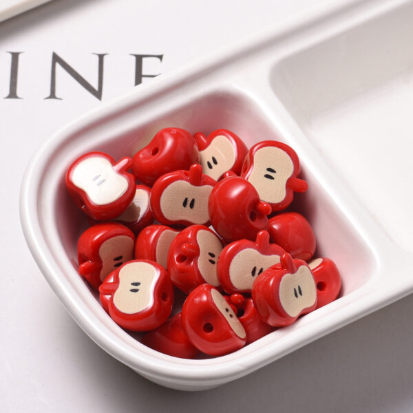 Wholesale Hand Painted Strawberry Acrylic Beads DIY Phone Chain Bag Craft Supply