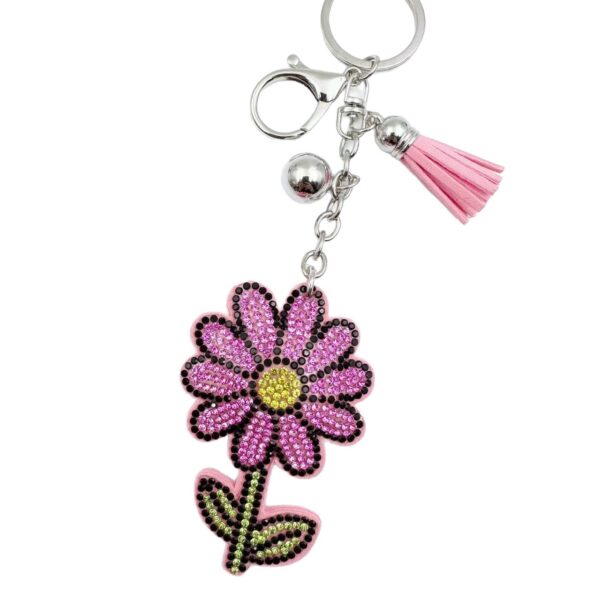 oly-f9399cfb8f94de8adf8e70875916e317 Wholesale Rhinestone Flower Keychain Tassel Pendant Wedding Gift Car Key Accessory
