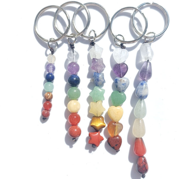 Wholesale Natural Stone Charm Keychain Irregular Star Drop Heart Shape DIY Bag Accessory for Gift Boutique