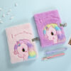 Wholesale A5 Unicorn Embroidery Lock Diary Cute Kids Notebook for School Gift