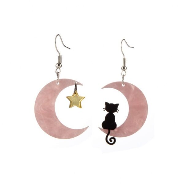 oly-f94a393dd9a790911d307aba0de996d1 Wholesale Acrylic Cat Earrings Moon Star Design Fashion Jewelry Accessory for Girls