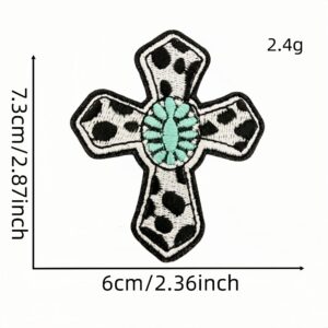 Turquoise denim patch 7#