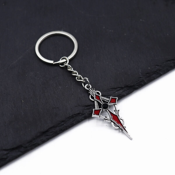Wholesale Stylish Wine Red Gothic Cross Keychain Pendant Car Key Bag Charm